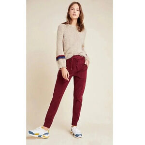 Anthropologie Womens  Size Xsmall Leigh Burgundy Corduroy Jogger
